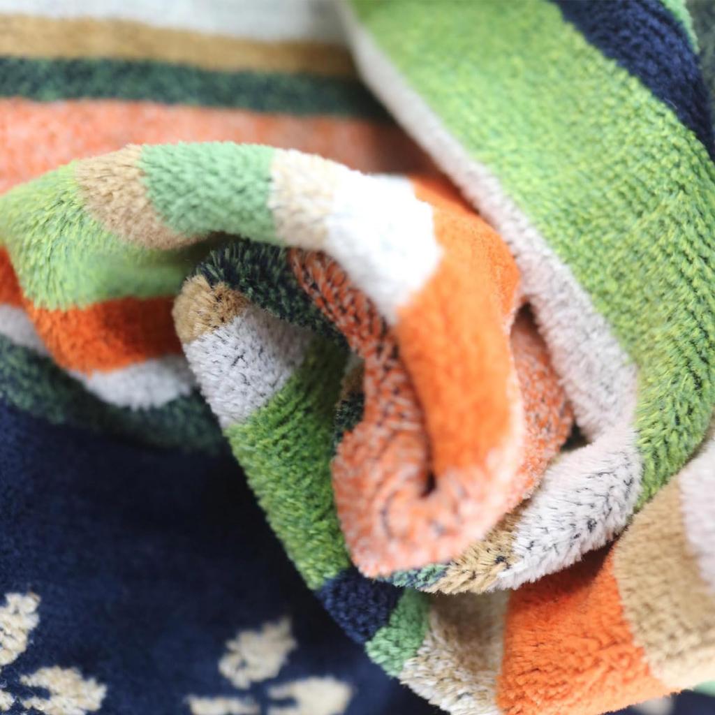 Marushin Face My Neighbor Striped Organic 1005048300 Towel, Ghibli, Totoro, Totoro, 100% Cotton, Cotton, Character, Antibacterial, Deodorizing,