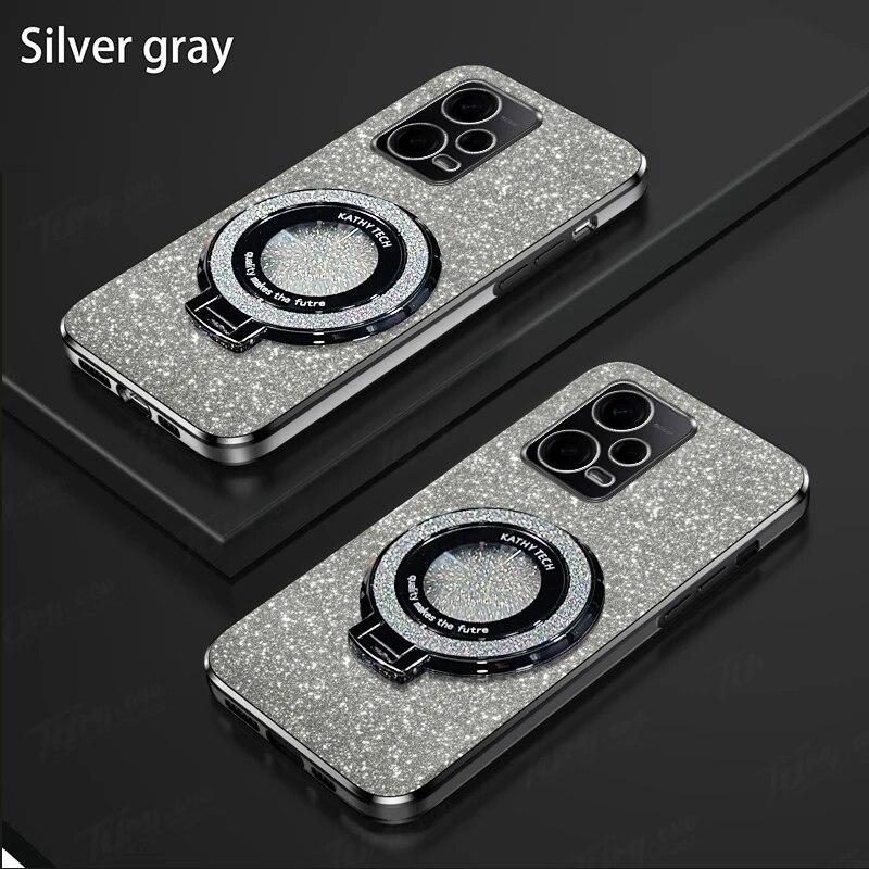 Lüks Kaplama Manyetik Tutucu Kılıf Xiaomi Redmi Için Not 12 Pro Artı Turbo 13 12S 11 11S 10 10S 9S 9 Pro 8 7 11A 12C 13C Kapak