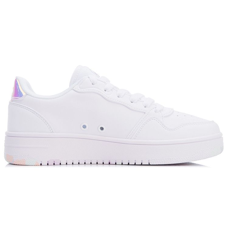 Li-Ning Classic Casual Non-Slip Lightweight Balance Wear-Resistant Low-Top Skate Shoes Women Sneaker White AGCR342-2
