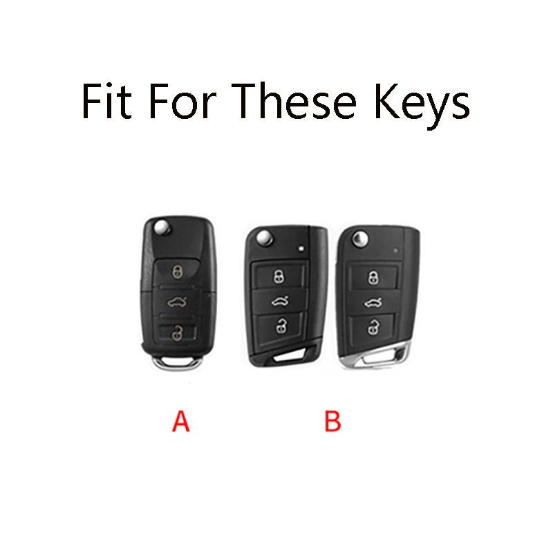 New Zinc Alloy Auto Shell Protective Car Key Case Silicone 3 Buttons Remote Fob Cover For VW Golf Polo|Skoda Fabia Octavia