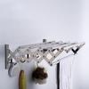 304 Stainless Steel Retractable Towel Rack with Hooks for Bathroom, Hotel, or Balcony Drying