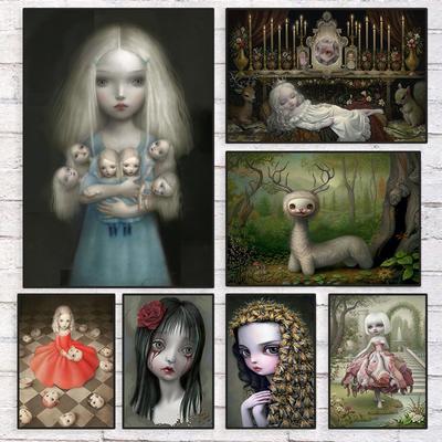 Dark World Creepy Cartoon Art By Mark Ryden Posters Canvas Painting Pop Wall Art Print Pictures for Living Room Wall Home Decor
