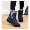 2025 New Style Faux Rabbit Fur Collar High-Top Insulated Women's Snow Boots with Side Chain, Waterproof Women's Boots, Casual Women's Shoes
