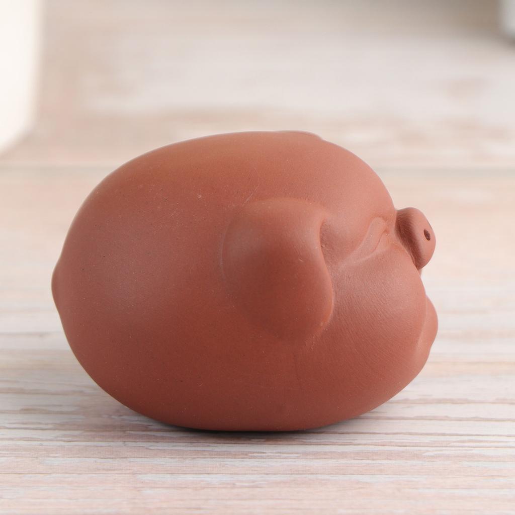 Premium Ceramic Fortune Pig Sculpture Hand Crafted Tea Pet Symbol of Luck Happiness for Tea Board Desktop Dorm Decoration Red