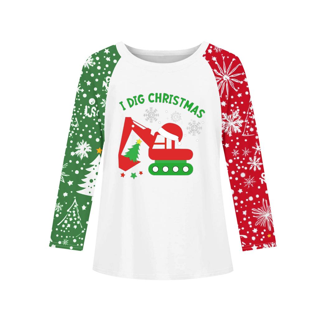 Girls Long Sleeve Christmas Day T Shirts Kids Fall Tops Crewneck Basic Tees 5-14Y