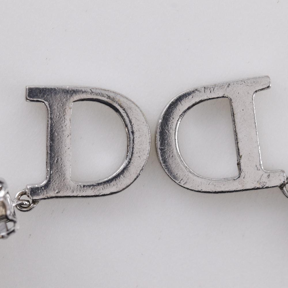 Dior CD Logo Earring Silver Metallic 5.5g Women Used