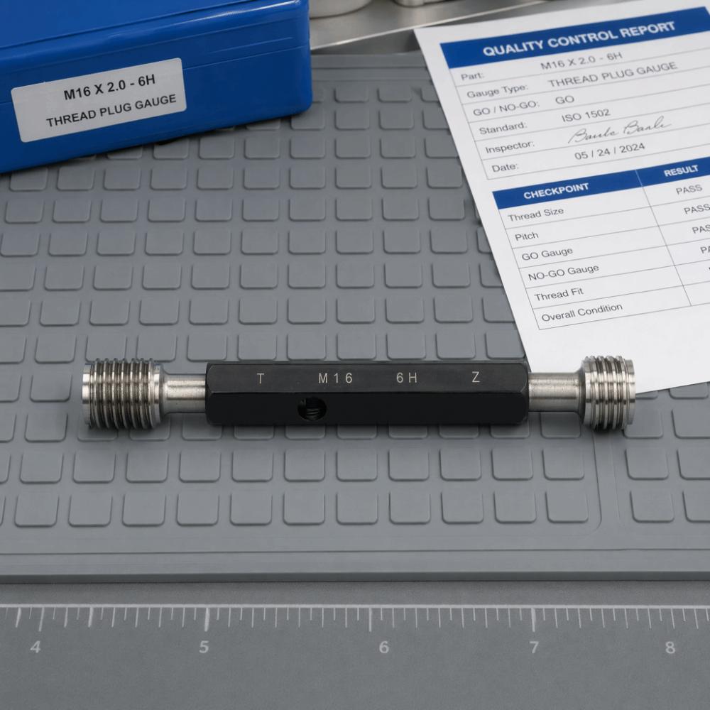 Double End Hex Handle Thread Plug Gauge M16*2.0 Steel Thread Gauge For Industrial Measurement