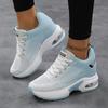 2025 straight hair spring and autumn new casual women's shoes flying woven breathable platform sports shoes non-slip comfortable inner height increa