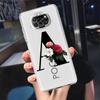Transparente Hülle für Xiaomi Mi Poco X3 NFC M3 Pro F3 F1 11 Lite 12 Redmi Note 10 9S 8 7 9 Weiche Handyhülle Buchstaben DIY Blume