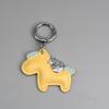 Instant Wealth Leather Keychain with Cartoon Pony Pendant for Couples – Trendy Bag and Car Accessory