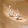 Real 925 Silver Lace Flower Bead Screw Stud Earrings For Women Party Classic Fine Jewelry Light Accessories