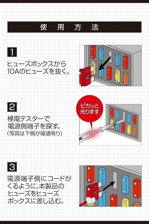 E & K726 Fuse Power Outlet 3 Pcs Set DC 60W DC 24V 120W Fuse Replacement (Mini Flat Fuse)