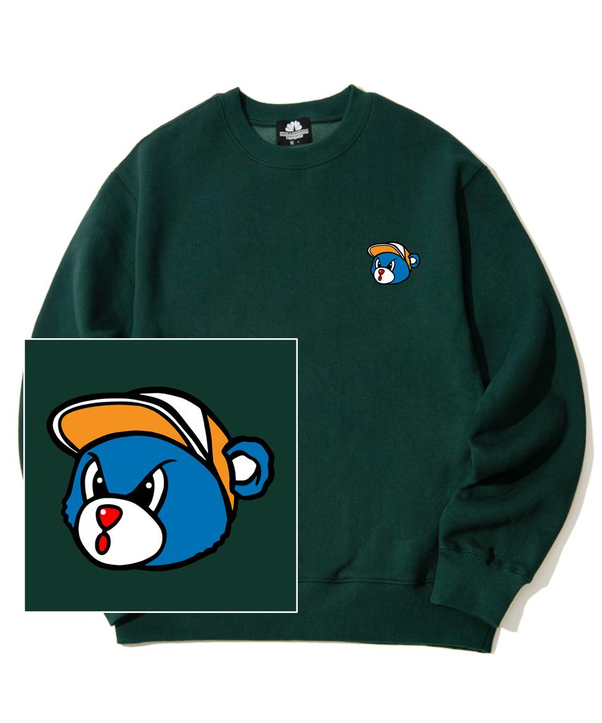 TRIPSHION Blue Bear Logo Crewneck - Green