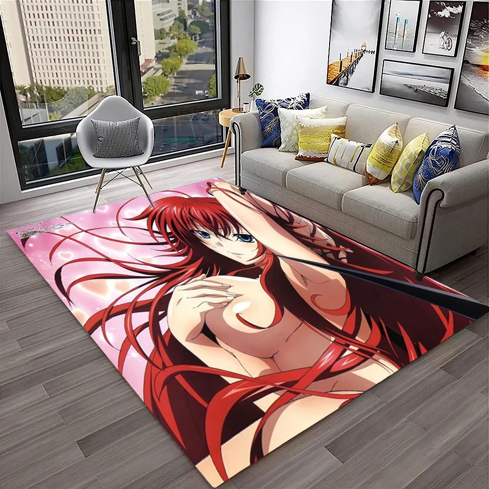 High School DxD Sexy Girl Cartoon 3D Carpet Rug for Home Living Room Bedroom Sofa Doormat Decor,kids Area Rug Non-slip Floor Mat
