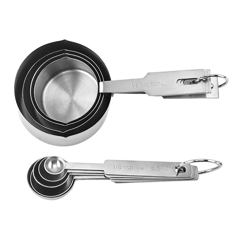 Abay 9-Piece Stainless Steel Measuring Cups and Spoons Set