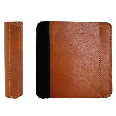 Taschengriffschoner Hergestellt in Japan Tochigi Leder Taschengriffschoner Set mit 2 Stück [Akazien-Stil] (Klettverschluss Orange)