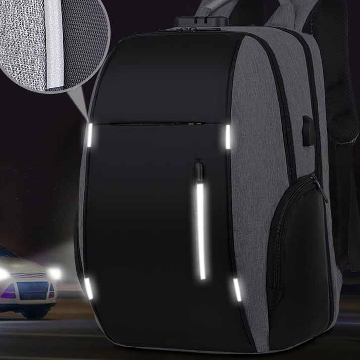 Multifunkční batoh na notebook pro podnikání a notebook USB nabíjení Night Reflection Pánský batoh Casual Bag