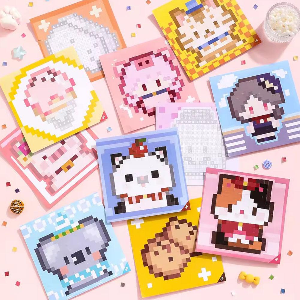 23pcs/set Pixel Coloring Sticker Book - Bead Art Animal Theme, DIY Creative Journal Decor, Fun Collage Stationery Sticker Gift