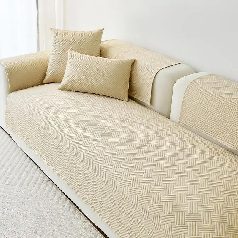 Ice Silk Twill Weave Sofa Cover Living Room Summer Cool Feeling Sofa Cushion Nonslip Modern Universal Sofa Cushion Home Cool Mat