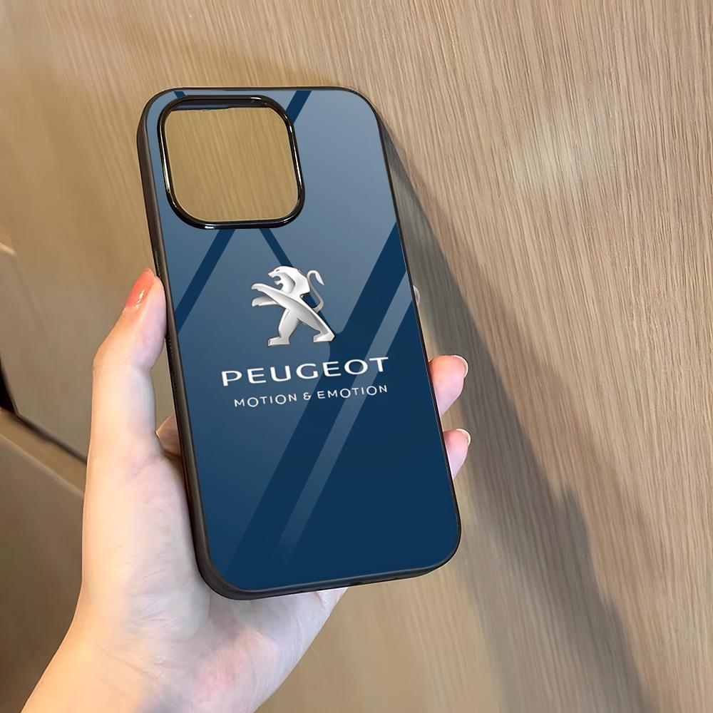 P-peugeotes Car Logo Phone Case For 17 Pro Max Iphone 16 Plus 15 Pro Max 14 12 11 13 Mini X Xs XR PC+TPU Cover
