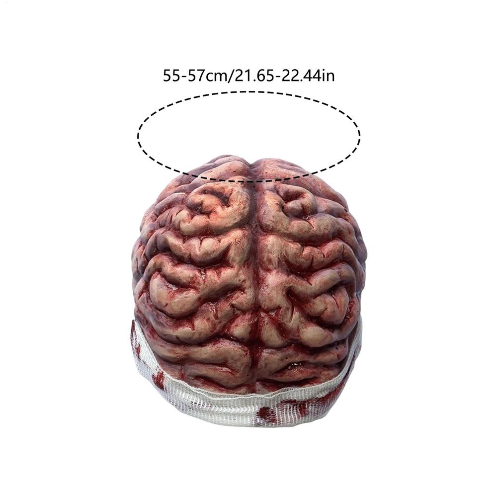 

Brain Beanie Hat Zombie Party Realistic Halloween Cosplay Props Hat Skeleton Skull Brain 3D Horror Costume Accessory Photo Prop