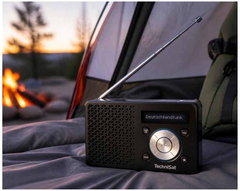 TechniSat DIGITRADIO 1 DAB+ FM Portable Radio Rechargeable Black and Silver