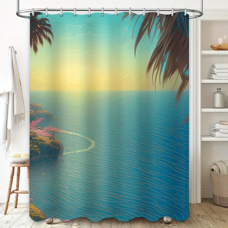 Soft Gradient Shower Curtain Pink Ombre Bathroom Decor For Home Decoration Size 72X78 Inches (White Tub)