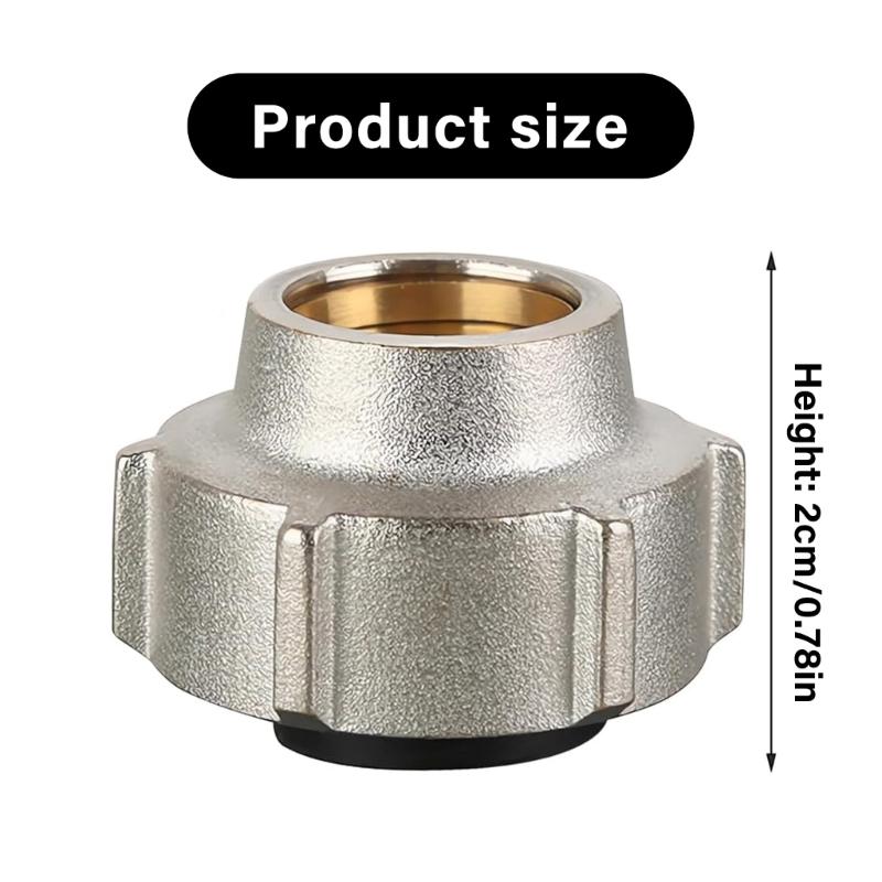 2Pcs 15mmx3/4inch Brass Pipe Connection Nut Pipe Fitting Hose Adapter Heating System Compression Fitting Enduring