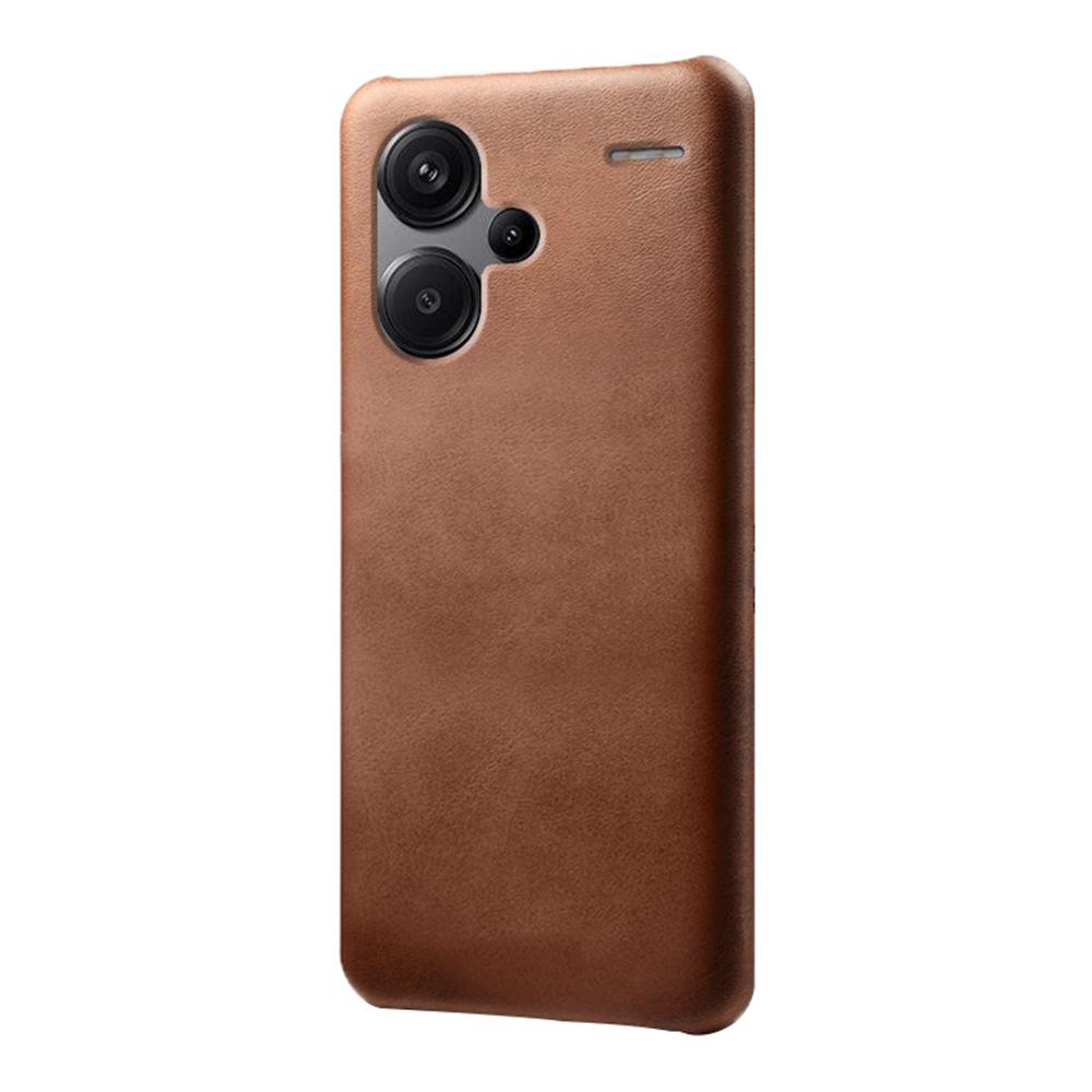 

For Xiaomi Redmi Note 13 Pro+ 5G Case Calf Texture PC Cover Anti-Scratch Phone Shell Brown
