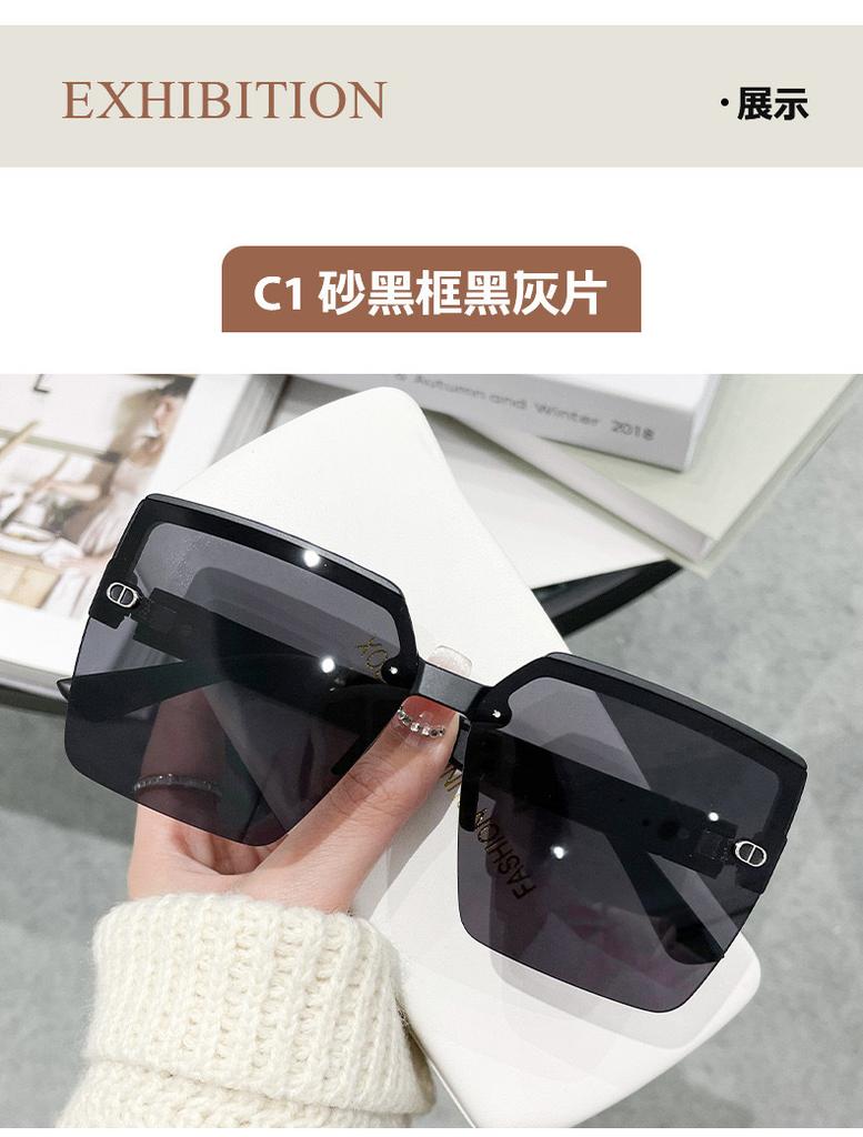 New Fashion Rimless Sunglasses Half Frame UV Protection Women High End Glasses Trendy DS 8059