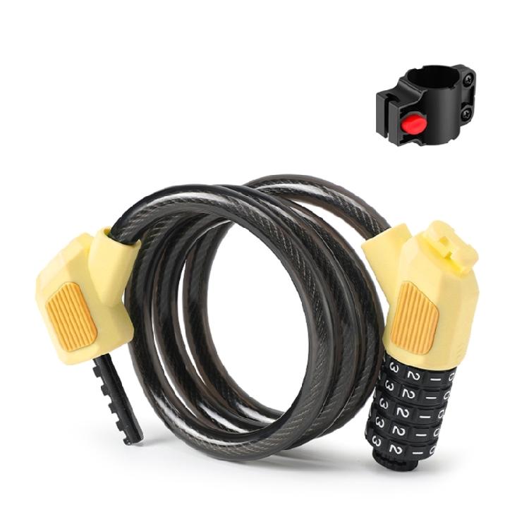 Bike Lock Cable Bike Lock Heavy Duties 5Digits Resettable Combination Bike Lock жёлтый