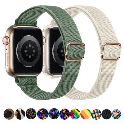 Slim Scrunchie Strap for Apple Watch Band 40mm 44mm 38mm 42mm Elastic Nylon Solo Loop Bracelet for iWatch 3 4 5 6 Se 7 45mm 41mm