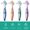 Denture Brush Denture Toothbrushes False Teeth Cleaning Brush Double Sided Toothbrush for Denture Cleaning Care