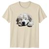 Sleeping White Dog Graphic Animal Mens T-Shirt Womens Tee Unisex Top