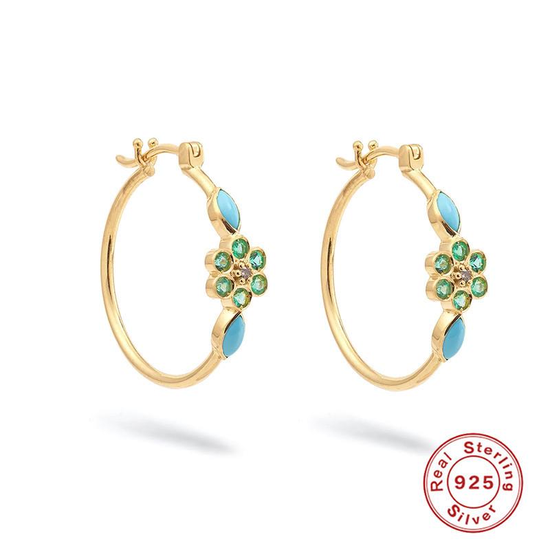 Cercei Eleganti Temperament Argint Sterling S925 Cercei cu Franjuri Diamante Colorate Cercei Super Zână Floare Stil Francez Femei