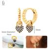 925 Silver Ear Buckles Fashion Hoop Earrings Dark Blue Crystal Pendant Gold Earrings High Women's Jewelry Luxury Gifts