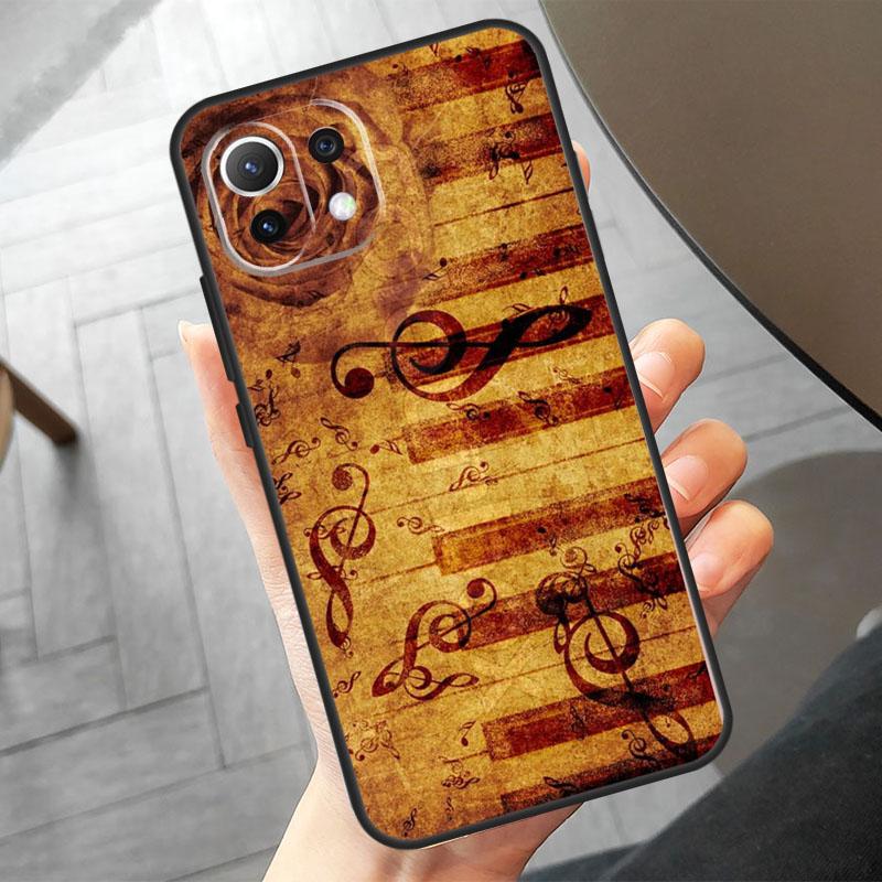 Piano keys Vintage Music Notes Case For Xiaomi 14 Ultra 11T 12T 13T Pro 12 13 Lite POCO F6 Pro M6 X3 X5 X6 M5s F3 F5 Cover