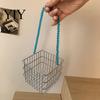 Hollow Grid Organizer Stainless Steel Storage Basket, Desktop And Wall Mount Placement Wire Bin Organizer, Breathable Metal for Kitchen Pantry