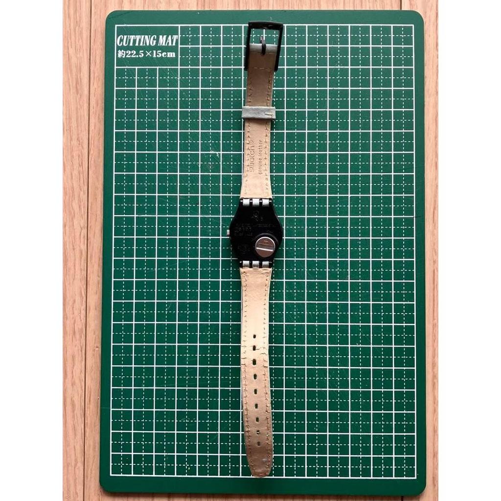 Used Swatch 1996 Quartz Watch Black Dial