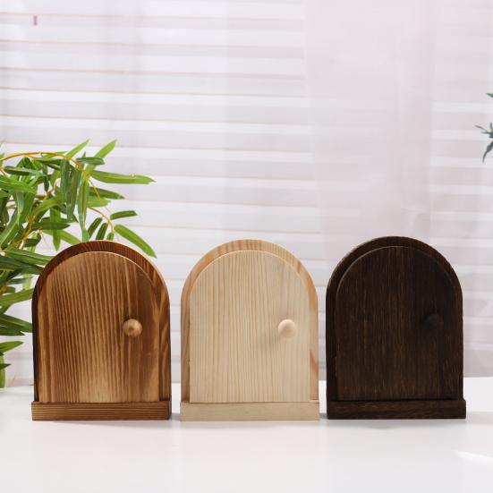 Wooden Door Light Switch Cover Baby Proofing Electrical Wall Outlet Protective Cover Wall Panel Socket Door Shape Decorative Frame