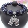 Amethyst Chalcedony Bracelet, Women's Diamond Bell Bracelet, Pendant, Bracelet, Handmade Beaded Jewelry