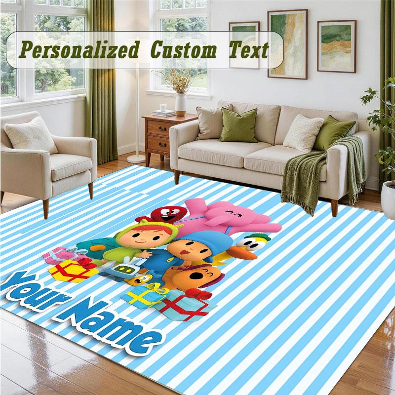 Crystal Velvet Square Rug Custom NamePocoyó Pattern Non Slip Home Floor Decor Rug