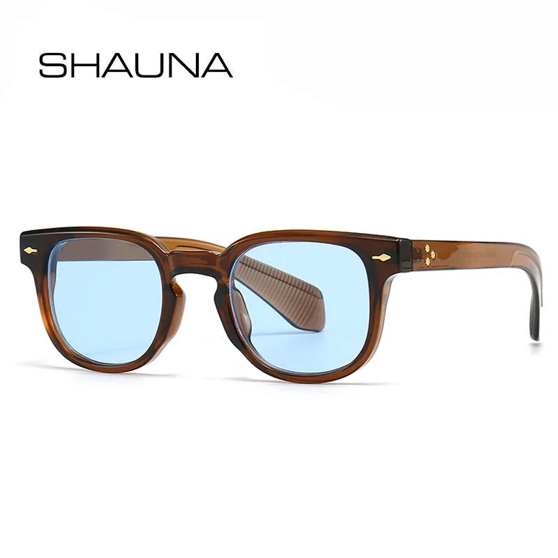 SHAUNA Retro Nagler Dame Square Solbriller Gradient Trending Men Shades UV400