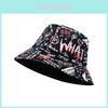Chapéu de Pescador Estilo Urbano Vintage com Estampa Graffiti e Proteção Solar para Homens Mulheres