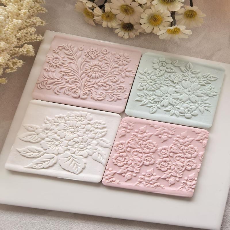 For Clay Crafting, Durable Plastic French Pattern Soft Pottery Earring Polymer Clay Texture Roller, Seamless Cutter Tool