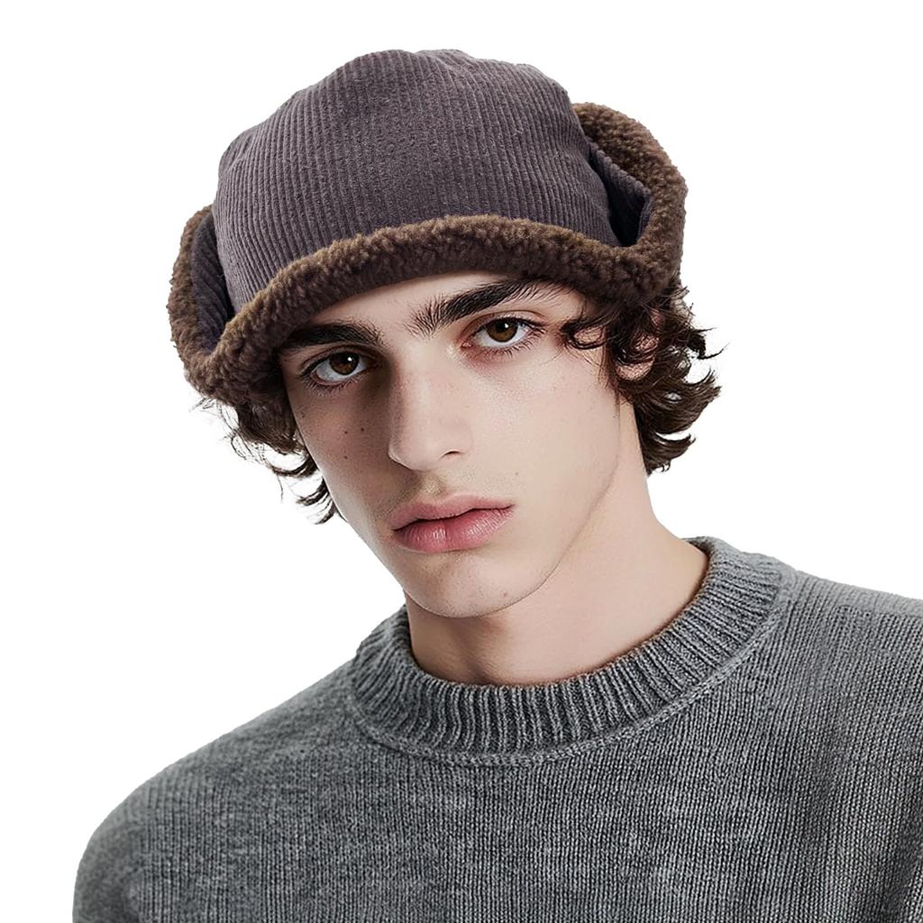 Croogo and Earflap Perfect for Pilot Perfect for and Outdoor Work Men's Women's Hat, Midwinter, Warm, Fleece-Lined, Double-Sided Wear, Cap, Skiing,