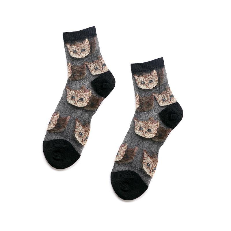 5 Paar Damen Frühling und Sommer Ultra Dünne Neue Glasseide Kristall Röhren Stulpen Socken