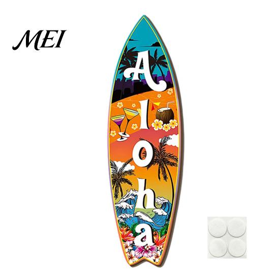Tropical Beach Vibes Decor Hawaiian Surfboard Wall Art, Wooden Sign, Summer Aloha Theme Hanging Plaque for Living Room Kids Room, Coastal Ocean Themed