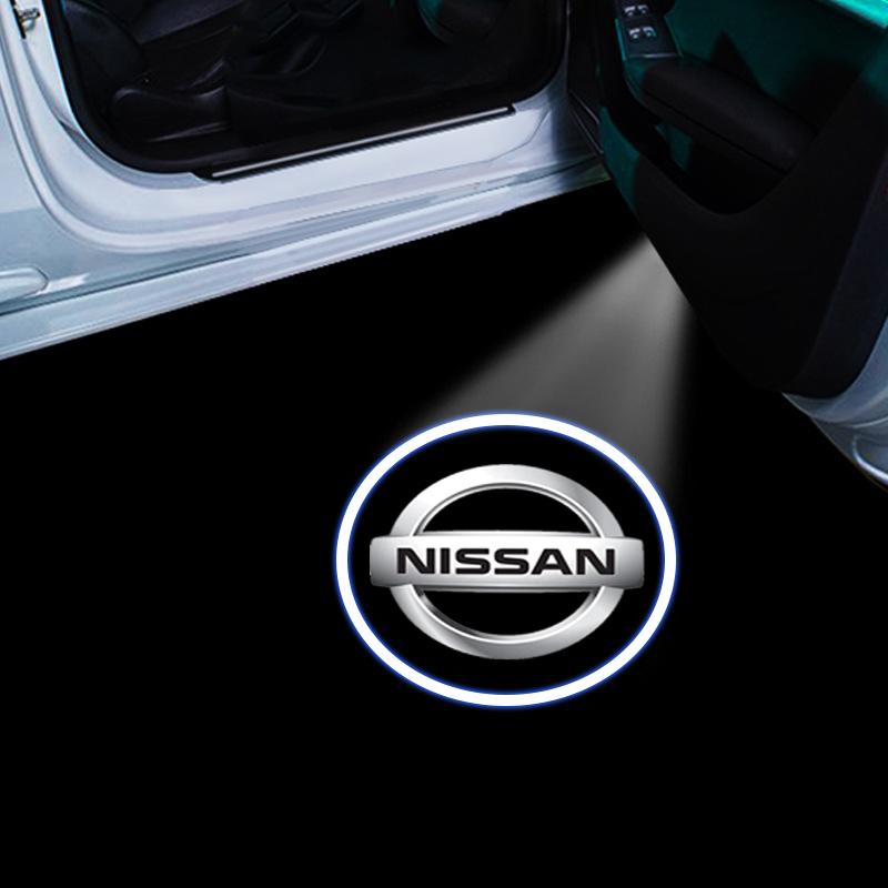 2Pcs Car Door Projector Lamps Emblem LED Welcome Light For Nissan Nismo Qashqai X J10 J11 Trail Tiida Teana Skyline Juke X-trail Almera