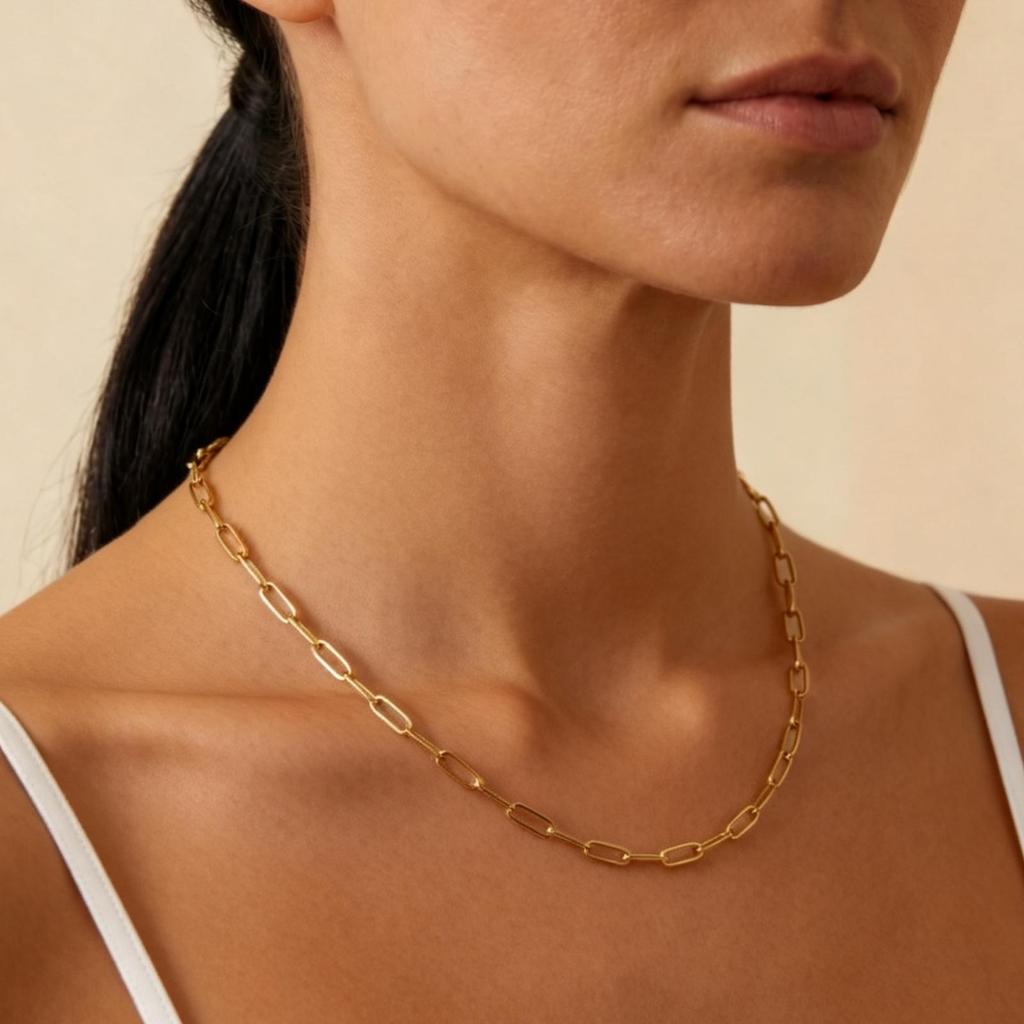 Minimalist Small Square Chain Necklace Women's Stainless Steel Link Chain Choker Necklaces Hip Pop Clavicle Jewelry Gift